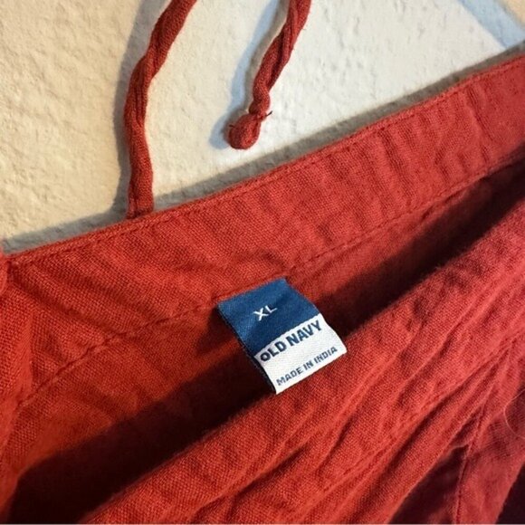 Old Navy V-Neck Tiered Mini Swing Dress Color: Scarlet Size XL - Picture 6 of 9